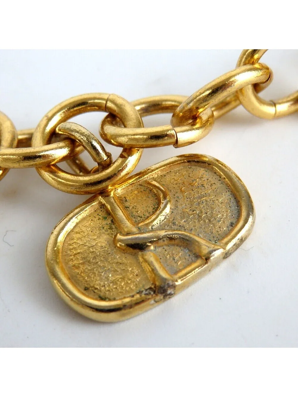 Authentic  Roberta di Camerino chain belt metal[Used]